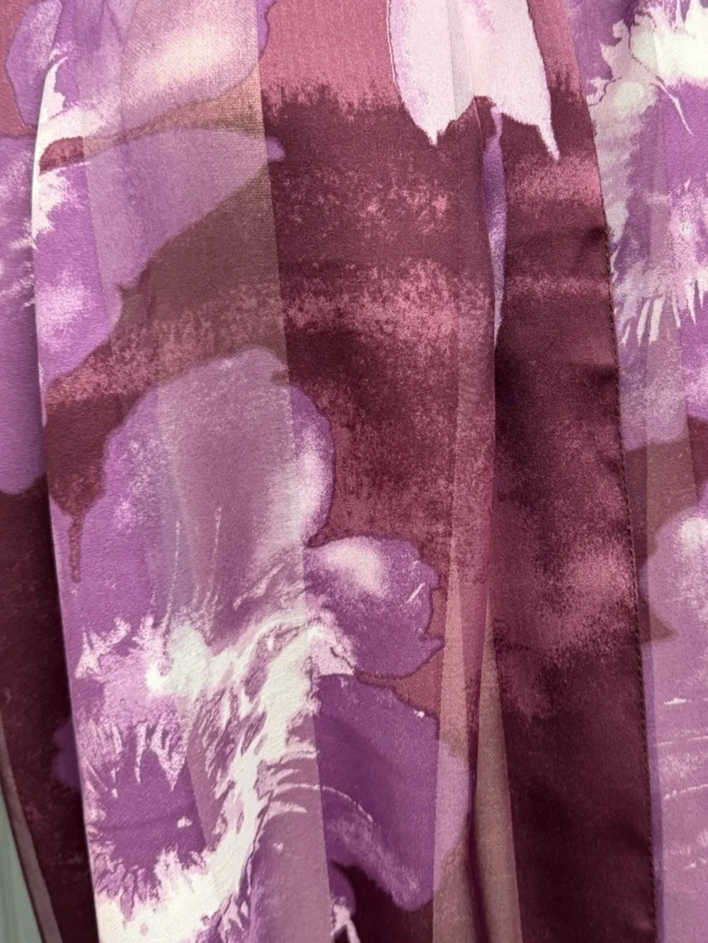 Symphony Scarfs Purple Floral Sheer Scarf Long Italy